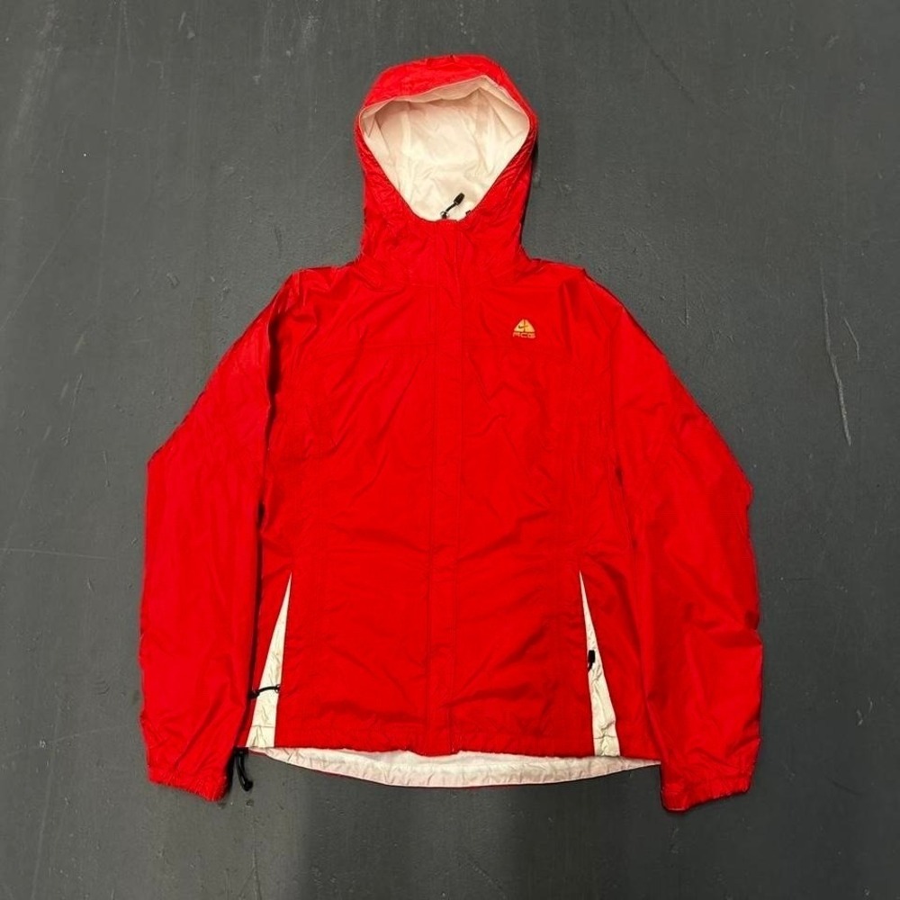 Vintage women's Nike ACG bright pink zip up windbreaker hooded shell jacket